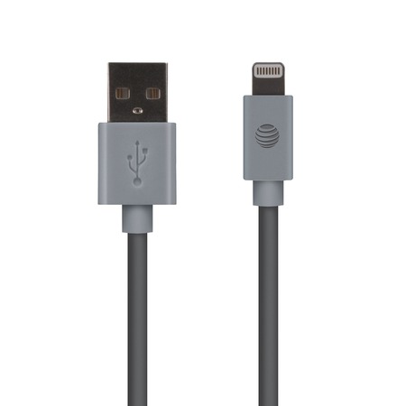 AT&T 4-Foot PVC Charge and Sync Lightning Cable (Gray) PVLC1-GRY